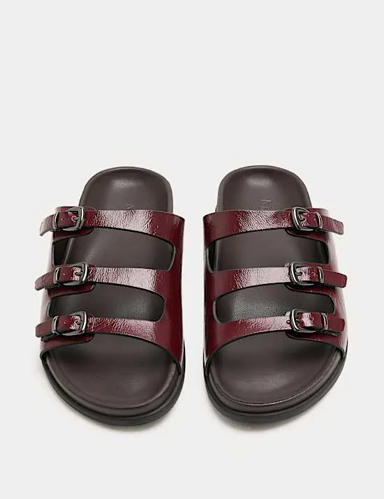Triple Buckle Footbed Sandals