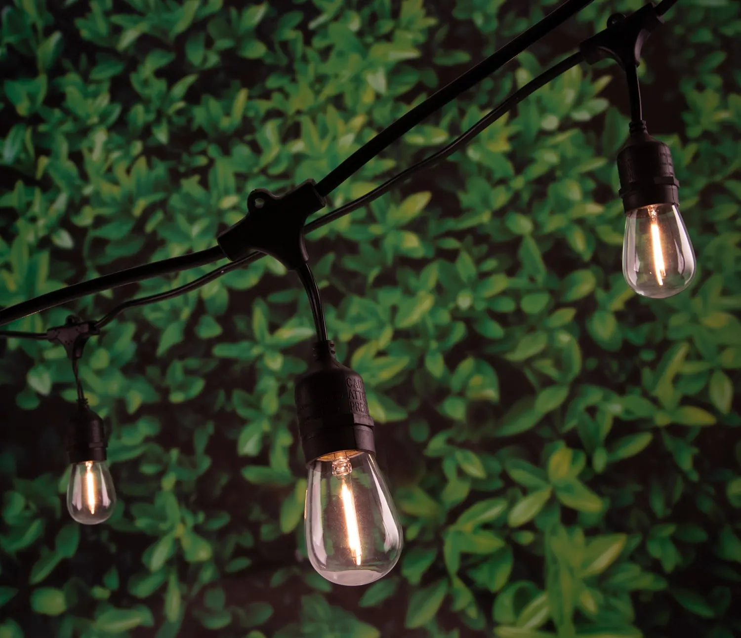 48-ft Plug in Black Outdoor String Light with 18 LED Edison Bulbs