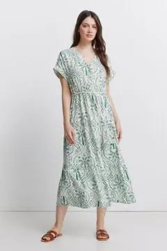Vestido midi estampado paisley