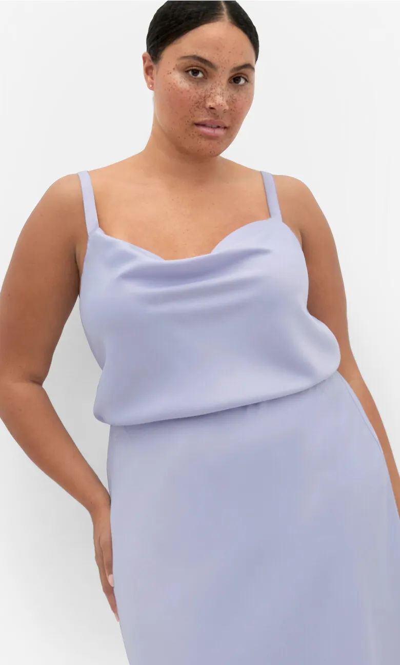 Cowl Neck Satin Cami - lilac