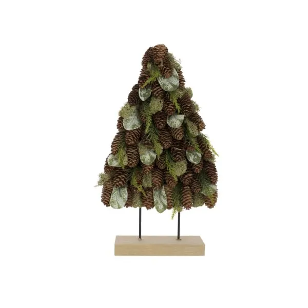 Cosy & Trendy 927354 Boom Op Voet Pine Cones Groen Kunststof - 27 x 8,5 x 48 cm