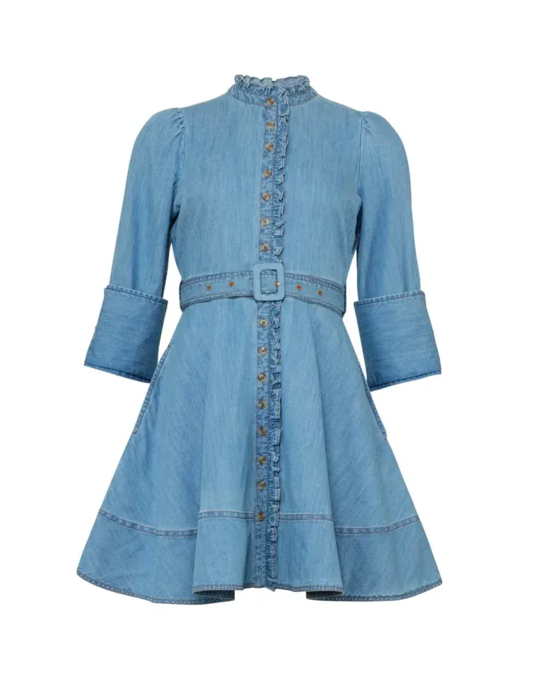 Denim Mini Dress - Light Blue