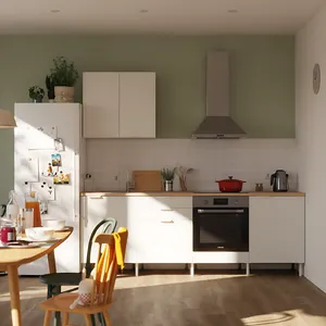 Cocina en kit Eleki blanca 1 módulos alto + 4 bajos L.240 x H.217 x P.58 cm