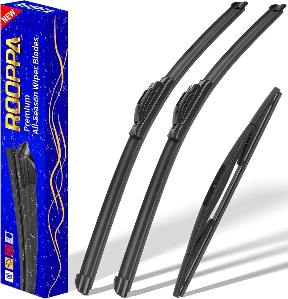 3 Wipers Fits Honda CRV CR-V 2017-2022 Wiper Blades | 26"/17" Front + 12" Rear,U/J Hook Adapter,OEM Replacement,All-Season Durability,Quiet,Streak-Free & Easy Install.