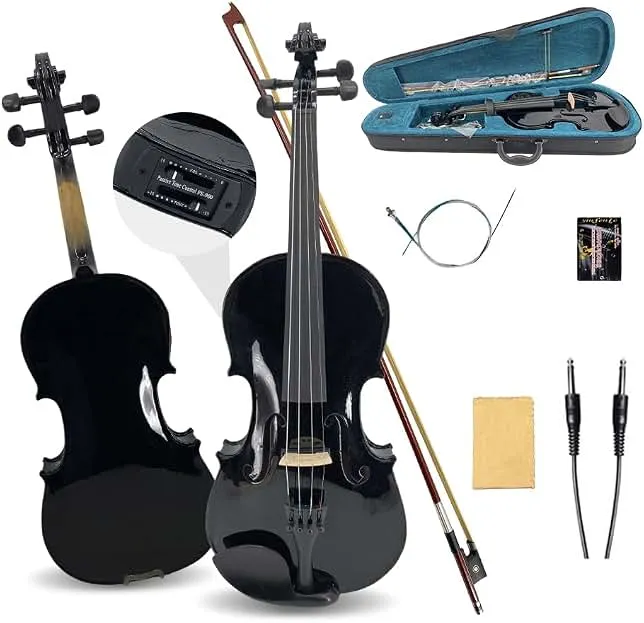 Vetimobato 16 inch 4-String Acoustic Electric Viola for Students, Adults, Professional Maple Spruce Ebony Fittings Handmade Solid Wood Elec…