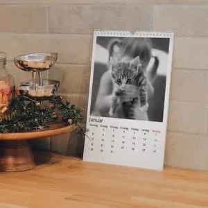 Fotokalender | A4 | Enkel hvit