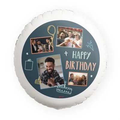 Ballon | Happy Birthday | Foto aanpasbaar
