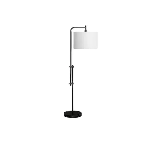 Lighting, 63"H, Floor Lamp, Black Metal, Ivory / Cream Shade, Contemporary