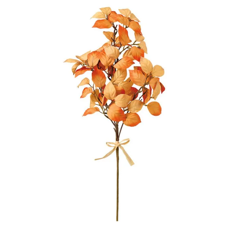 Kirkton House Faux Floral Stems, Orange/Red Leav