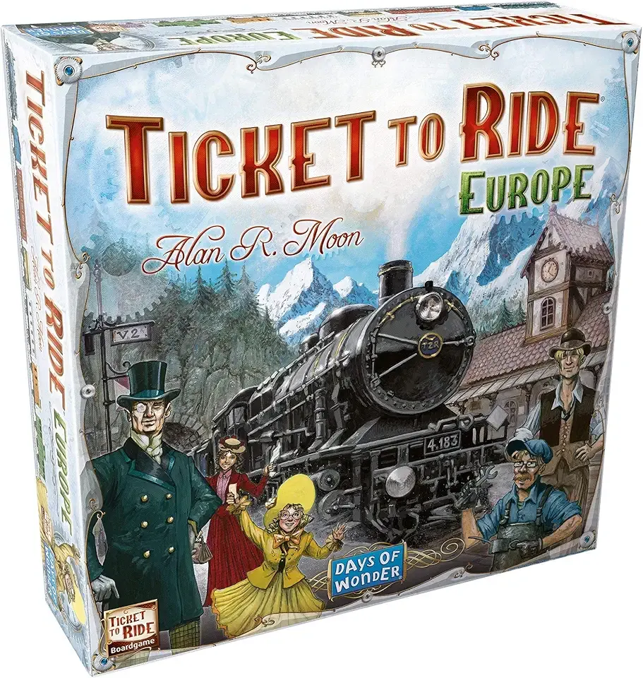 Asmodee Ticket to Ride Europe Board Game - Embark on a Railway Adventure Across The Continent! Fun Family Strategy Game for Kids & Adults, Ages 8+, 2-5 Players, 30-60 Min Playtime