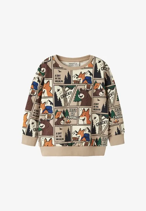 NMMOSWALDY LS NREG SWEAT BRU BOX - Sweatshirt - grey