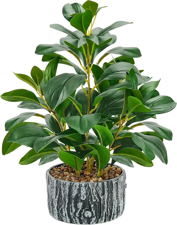 Der Rose Fake Plants Artificial Plants Indoor with Black and White Striped Pots for Room Home Bathroom Bedroom Kitchen Decor