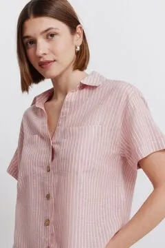 Camisa lino manga corta