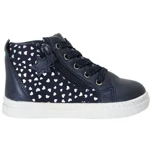 Bottillons marine avec lacets et zip pour bébé fille