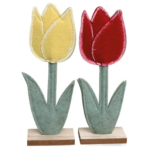 Blumen-Figur TULPE - Filz - sortiert - 20 cm hoch