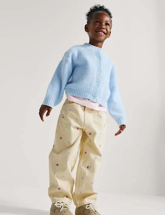 Bestickte Barrel-Jeans aus Denim (2–8 Jahre)