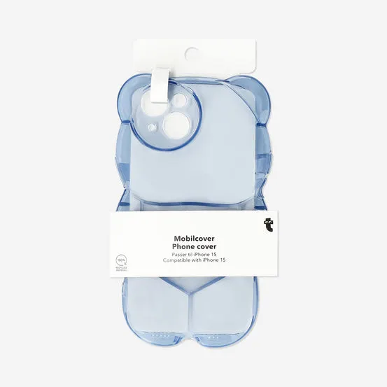 Blått gummibjørn-telefondeksel – Passer til iPhone 15
