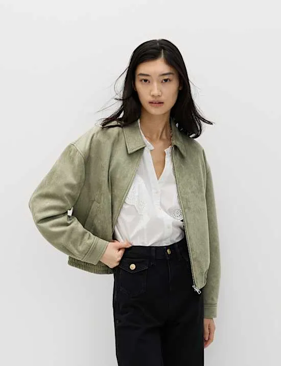 Suedette Harrington Jacket