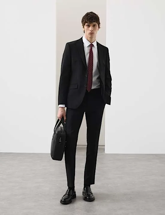 Schmal geschnittene, leistungsstarke Anzughose mit Stretchanteil