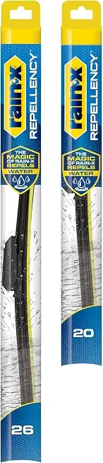 Rain-X 810352 Repellency Water Repellent Wiper Blades, 26" & 20" Windshield Wipers, All Weather Streak-Free for Enhanced Visibility w/Water Repellency Formula [Amazon Exclusive]