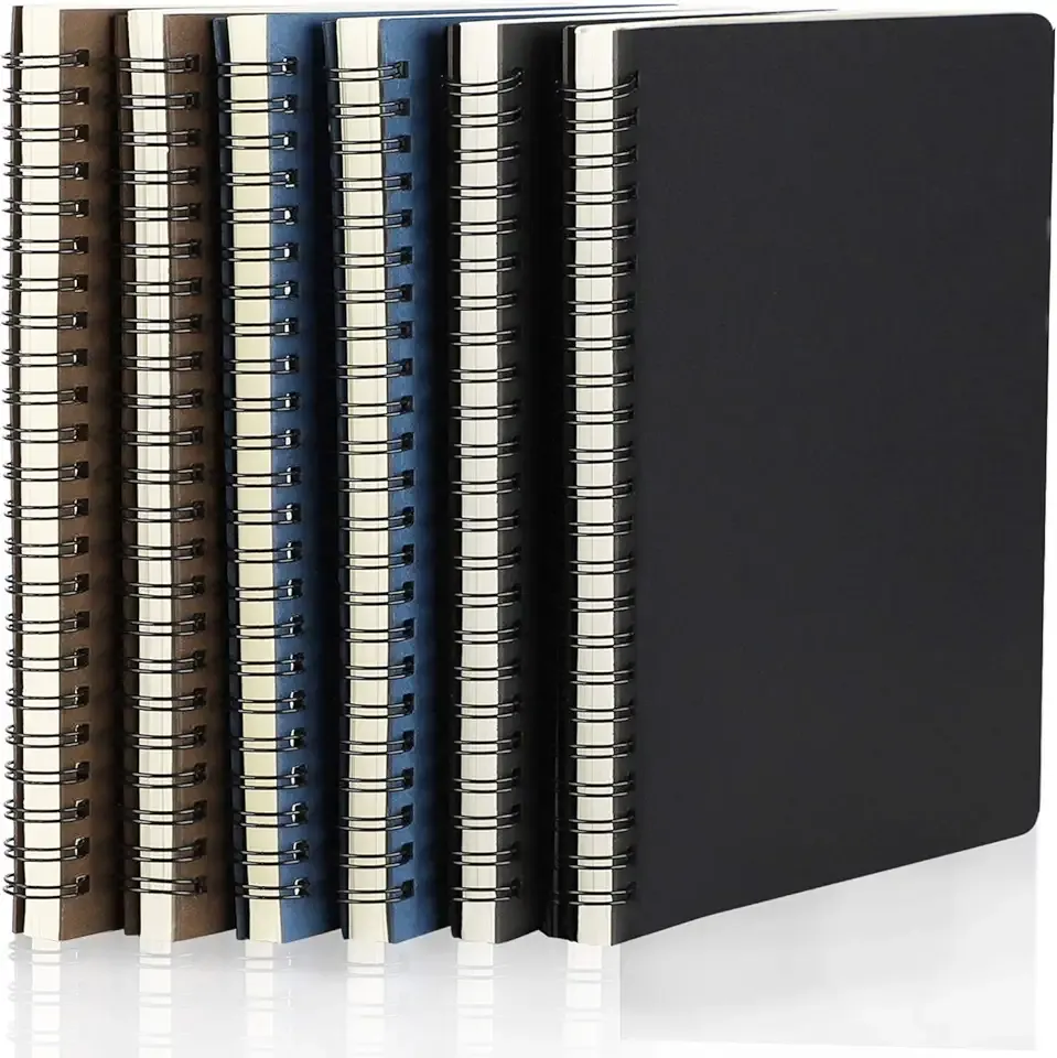 EUSOAR Spiral Lined Notebook, A5 6 packs 5.5"X8.3" 120 Pages Lined Travel Writing Notebooks Journal, Memo Notepad Sketchbook, Students College Office Business Subject Diary Ruled Book-3 Colors