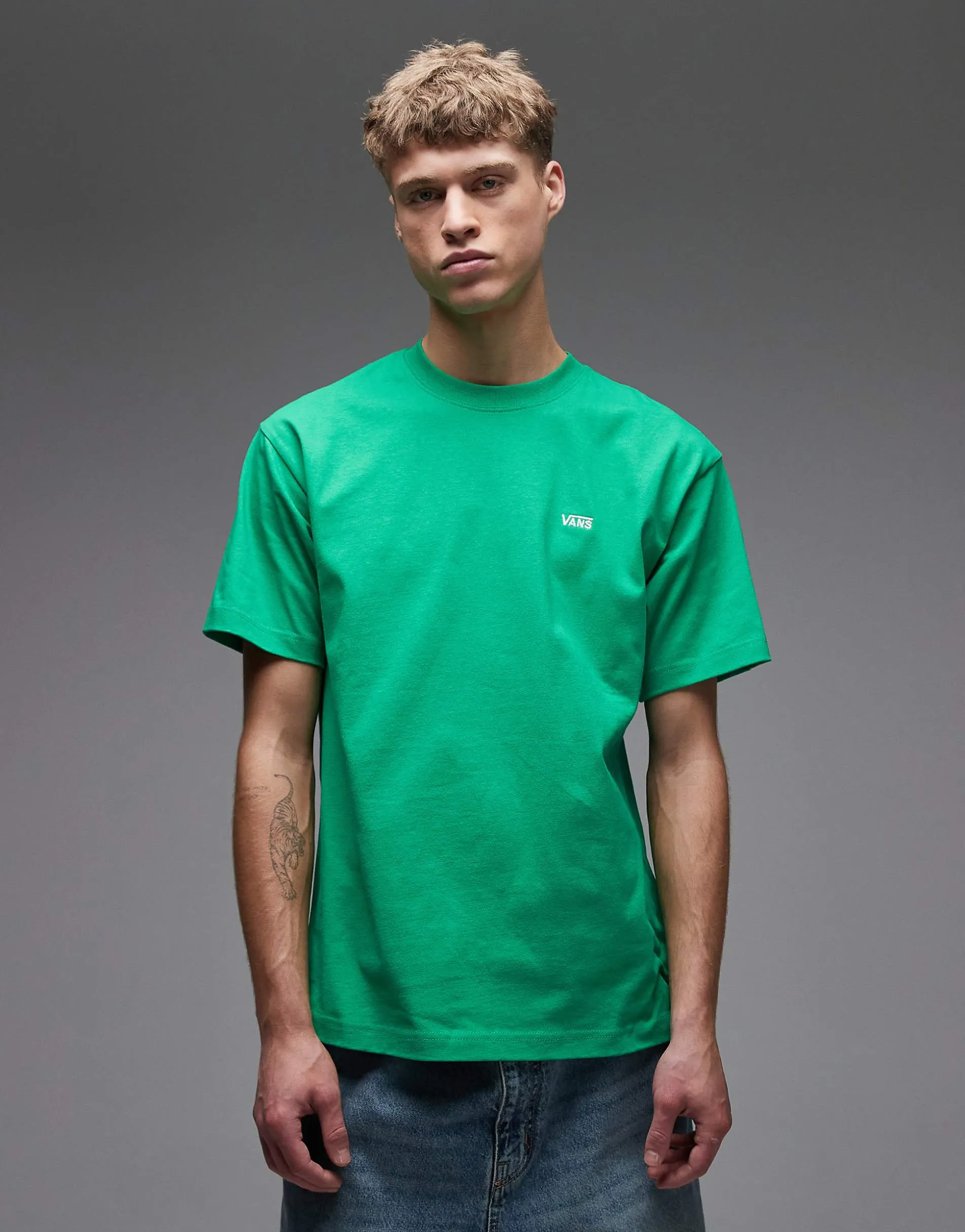 Vans left chest logo oversized t-shirt in bright green