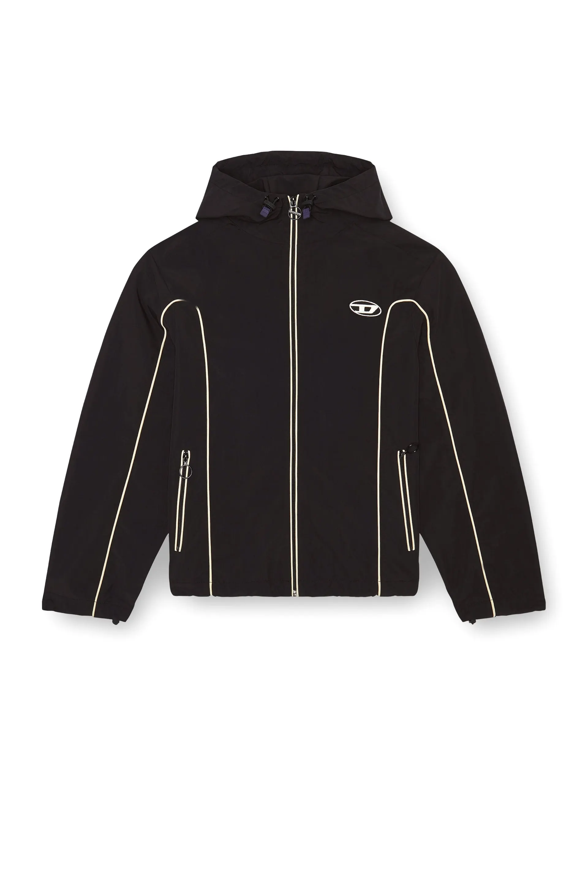 Windbreaker with contrast piping