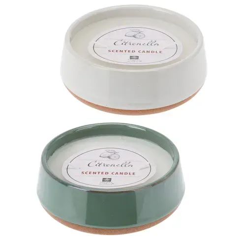 Citronella Kerze - Keramikgefäß - sortiert - Ø 12 cm