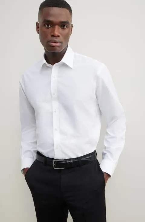 Non-Iron Traditional Fit Solid Cotton Dress Shirt (Regular, Big & Tall)