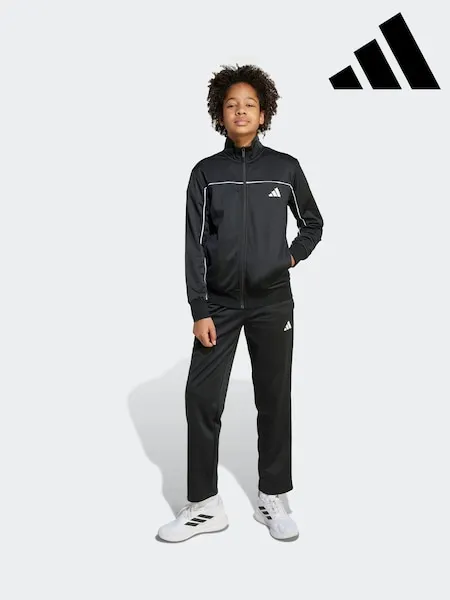 adidas Black Tricot Colour Pop Kids Tracksuit