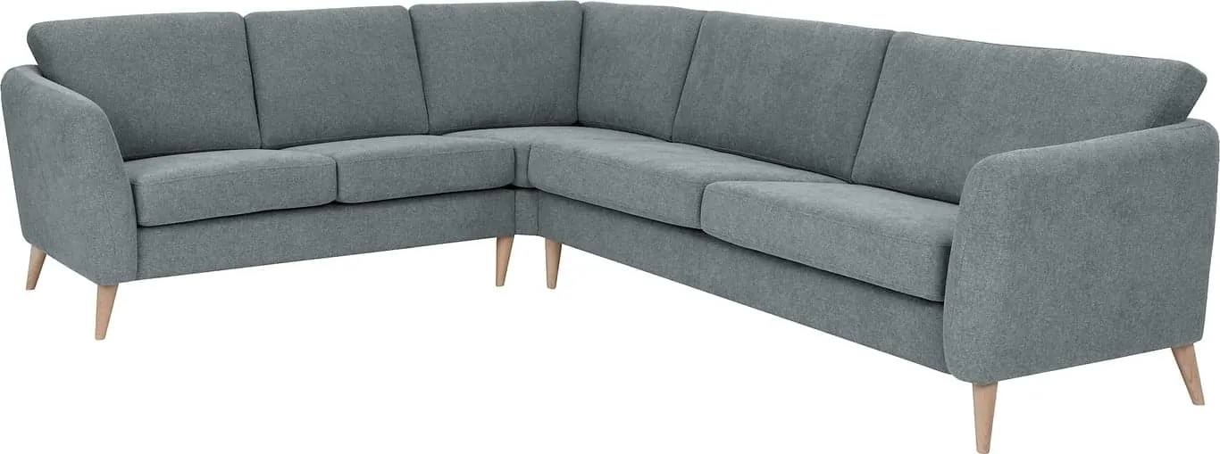 Sone høy hjørnesofa Modulsofa. 2 seter + hjørne + 3 seter i stoff Bloq, armlene W2.