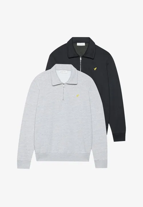 2 PACK - Sweatshirt - black/mottled light grey