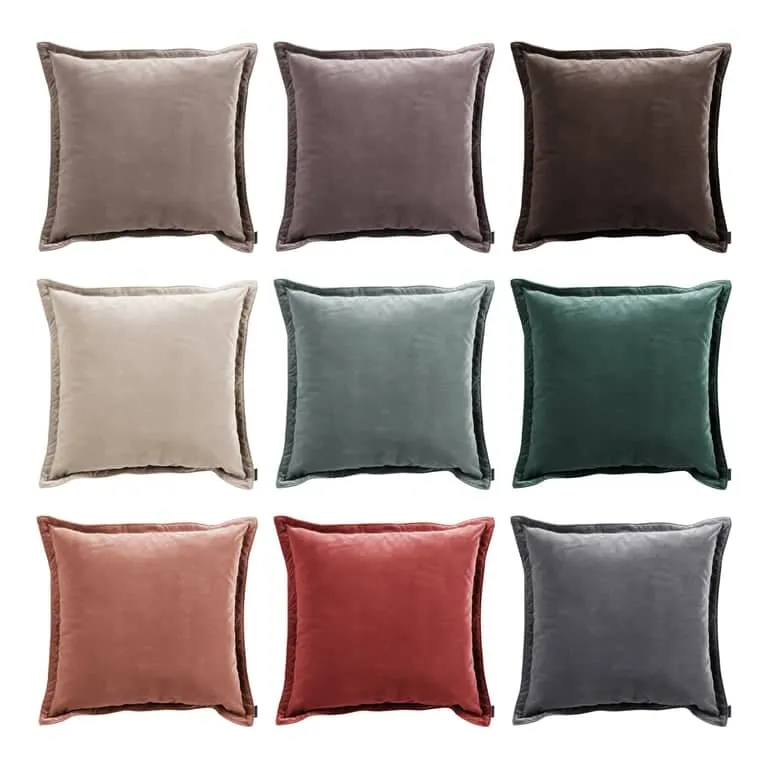 Nobel pyntepute med kant 55x55 cm, stoff Royal Medium brown