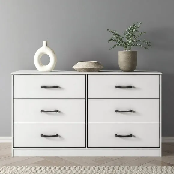 Mainstays Ardent 53.75" Wide 6 Drawer Dresser, White