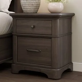 Alki Cove 2-Drawer Nightstand, Medium Brown