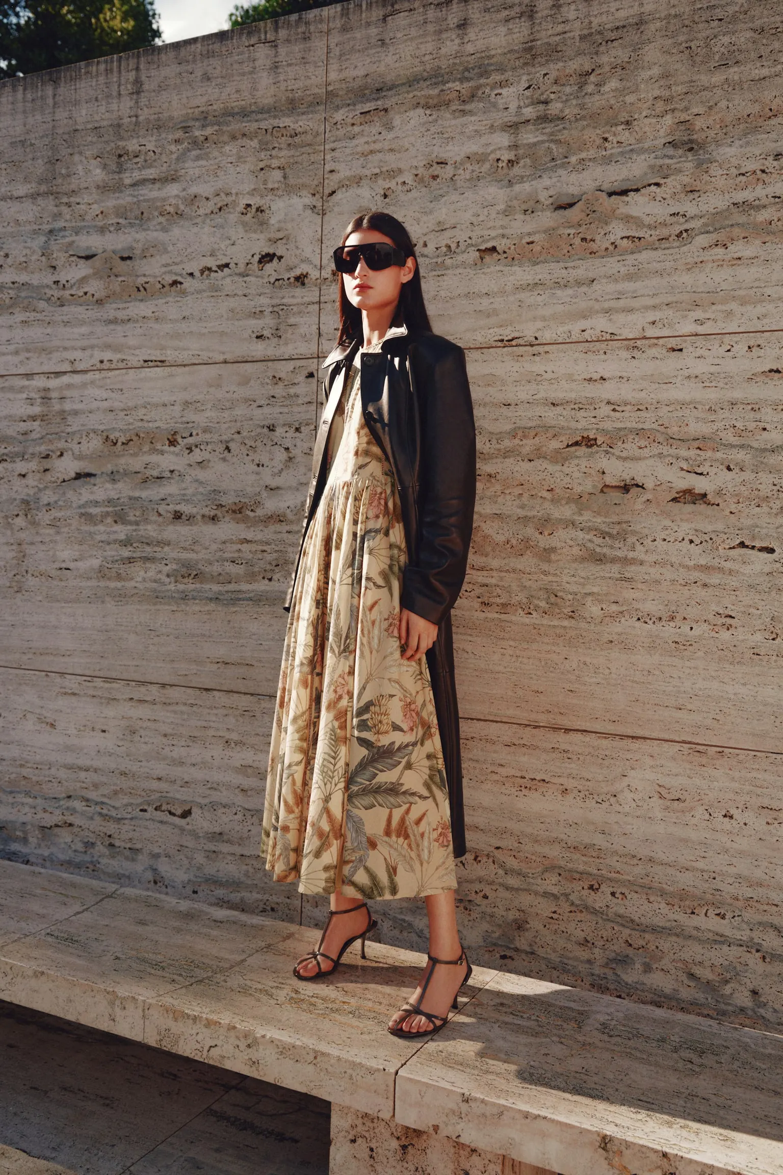 Vestido de algodón con detalle de encaje