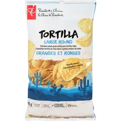 Large & Round White Corn Tortilla Chips