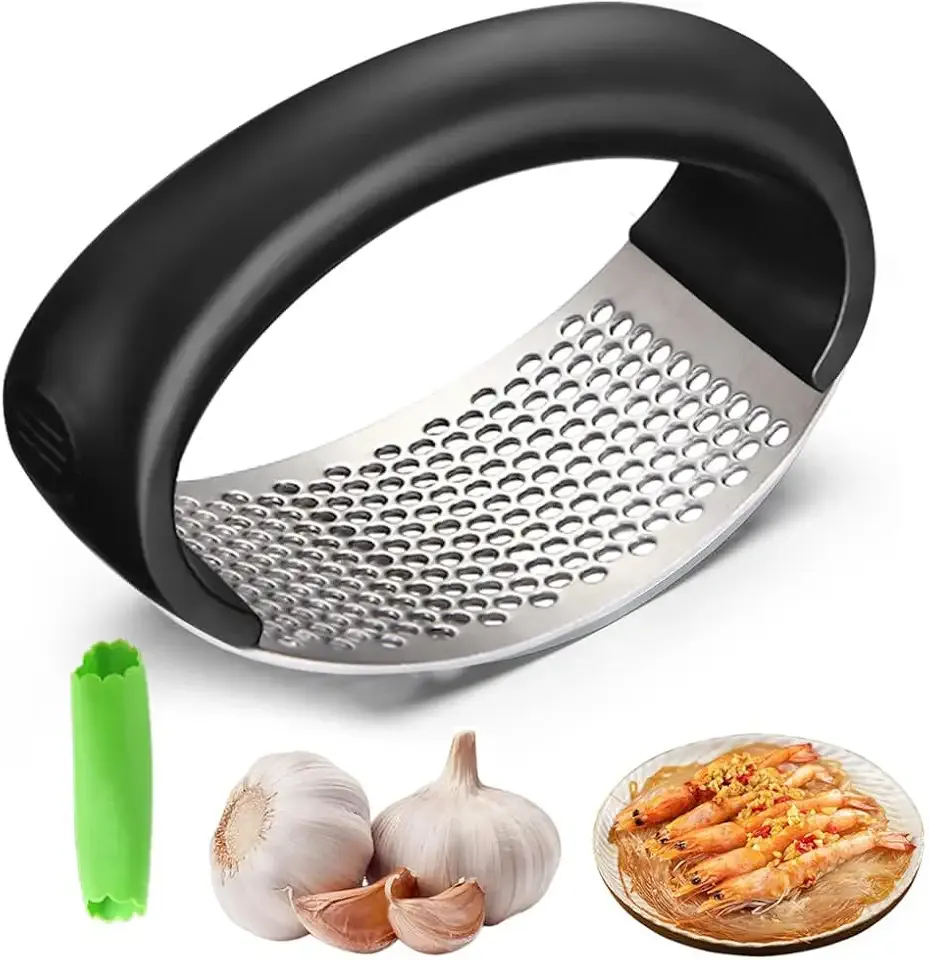 2024 Upgraded Stainless Steel Garlic Crusher - Garlic Crusher, Home Kitchen Utensils Portable Manual Garlic Crusher, Home & Kitchen Garlic Press (1pc)