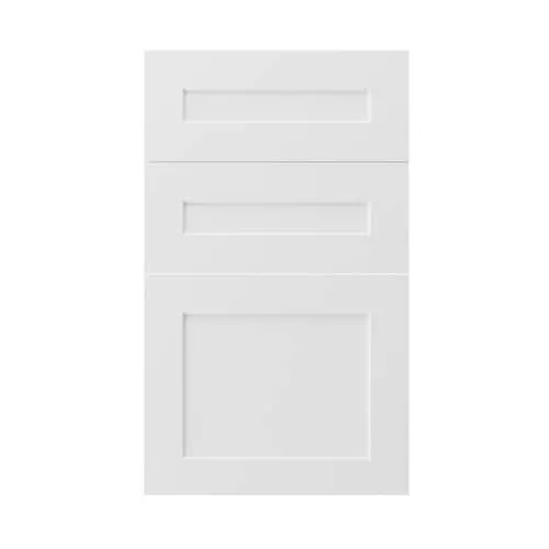 18 in. W x 30 H MDF Shaker 3-Drawer Front Kit for Kitchen Cabinet, White