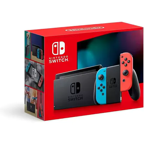 Nintendo Switch Console with Neon Blue and Neon Red Joy-Con, 32GB, Portable & Home Gaming System