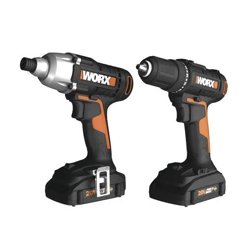 WORX® 20-Volt Cordless 1/2" Drill and 1/4" Impact Driver Combo Kit