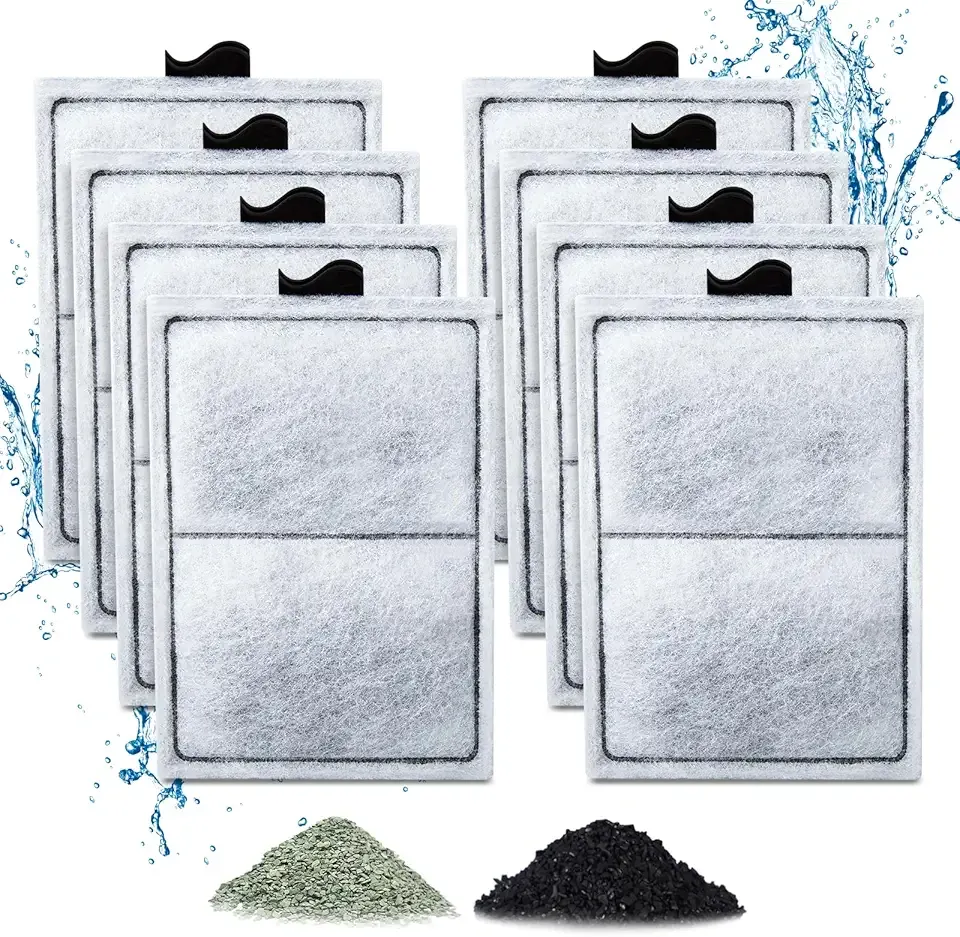 8 Pack PF-L Filter Cartridges Compatible with Top Fin Silenstream PF20, PF30, PF40 and PF75 Power Filters, Remplacement Aquarium Carbon Cartridge with Zeolite