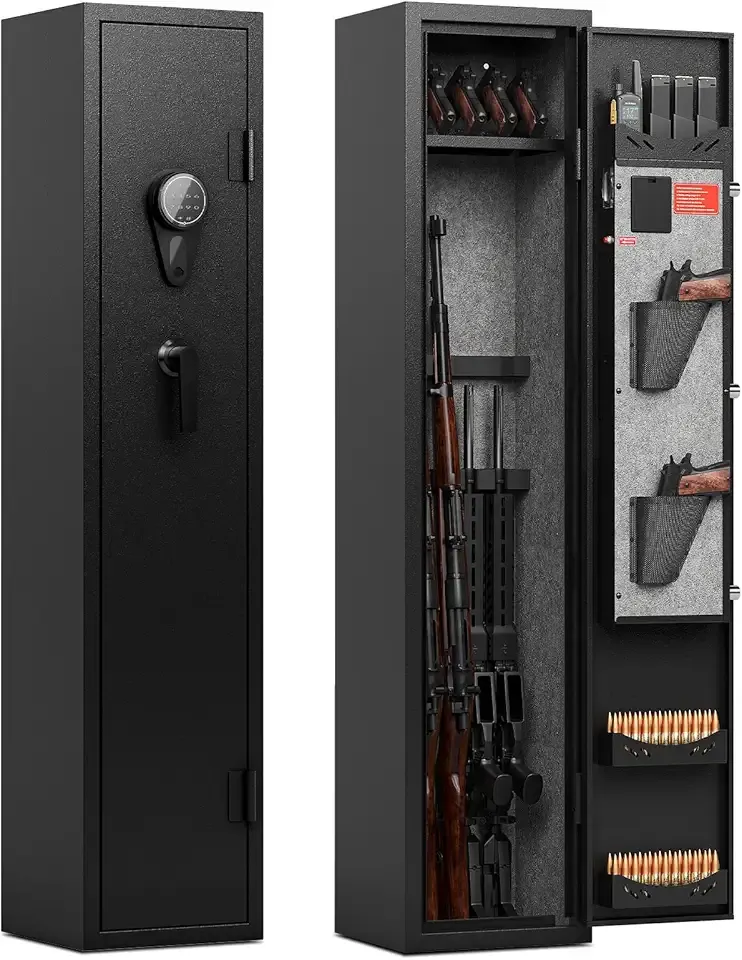 Karini 5 Rifle Gun Safes Gun Safe for Rifle and Pistols Quick Access Rifle Safe for Home Assembled Gun Cabinets for Rifles and Shotguns Long Gun Safe Clearance Gun Locker with Adjustable Shelf