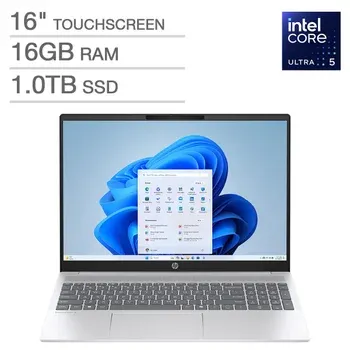 HP OmniBook 5 16" Touchscreen Laptop - Intel Core Ultra 5 225U - 2K 1920 x 1200 - 16GB Memory - 1TB SSD - Windows 11 Home