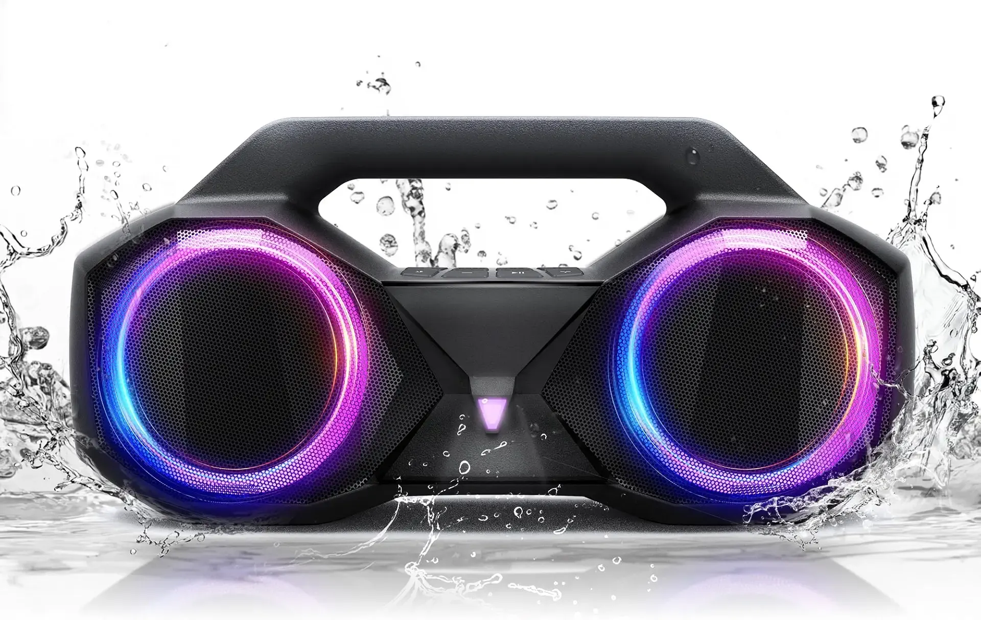 Bluetooth Speaker 80W(Peak)Loud with Bass, 20H Playtime, IPX7 Waterproof, RGB Lights, TWS, Large Portable Wireless Speakers for Outdoor, Home, Party, Pool, Beach, Tailgating, Gym, Work, Gifts (Black)