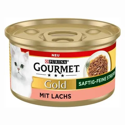 Gourmet Gold 2x 12 x 85 g / 24 x 85 g : 50 % de remise sur le 2ème paquet ! Les Effilochés : saumon (2 x 12 x 85 g)