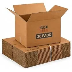 BOX USA Medium Moving Boxes 18L x 14W x 12H 20-Pack - Corrugated Cardboard Box for Shipping, Mailing, Packing, Packaging and Storage