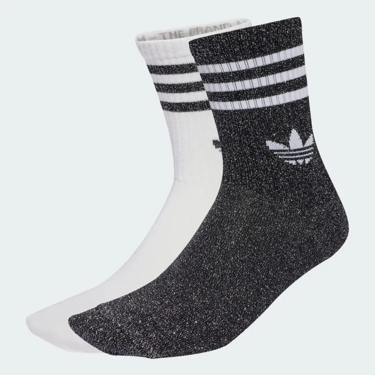 3-Stripes Glitter Crew Socks 2 Pairs
