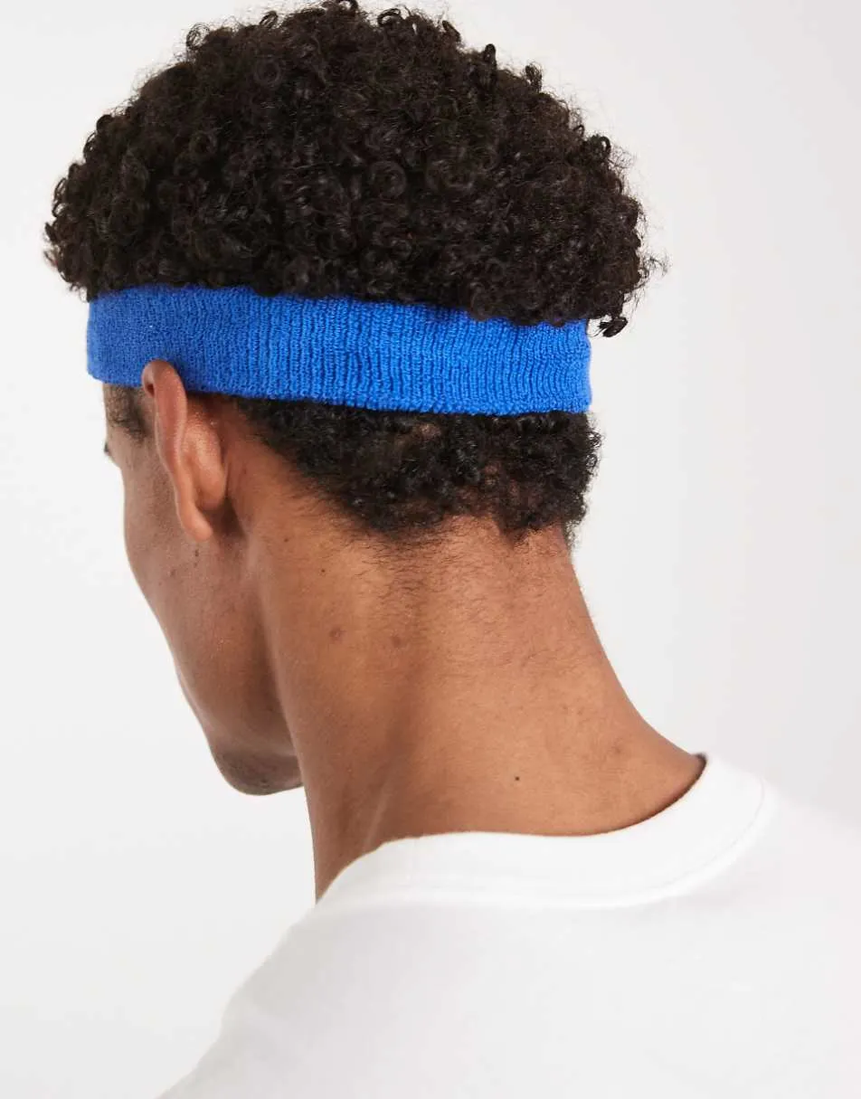 Nike Swoosh Classic headband in royal blue and white