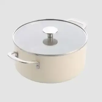 KitchenAid Aluminium Covered Casserole 24cm / 4.91L Almond Cream